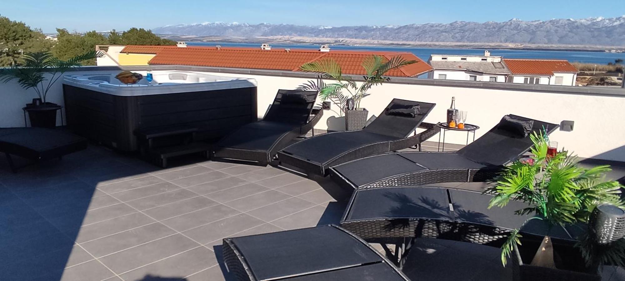Luxurioeses Penthouse Welle Mit Whirlpool, Grill Und Meerblick Vir Exteriör bild